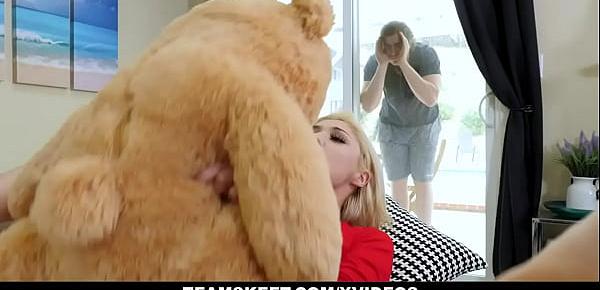  Naughty Teen Sia Lust Enjoys Her New Teddy Bear
